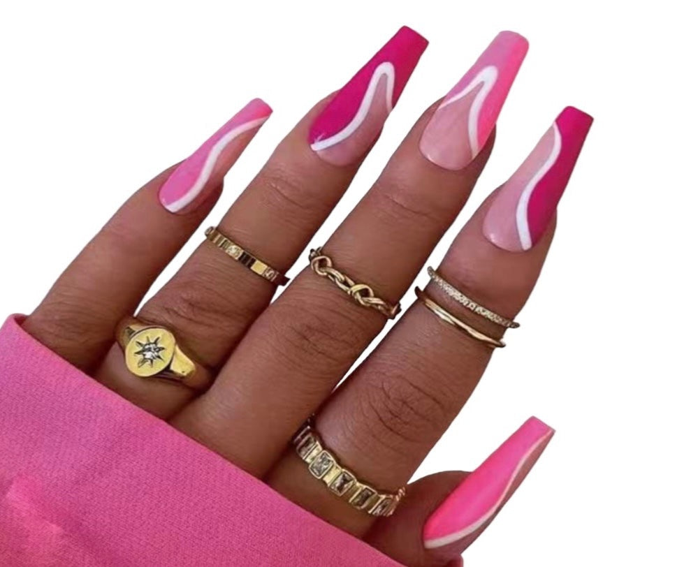Pink Swirl Medium Coffin Pressies